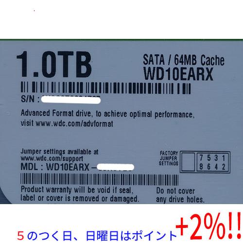 【５のつく日はポイント+3％！】【中古】Western Digital製HDD WD10EARX 1...