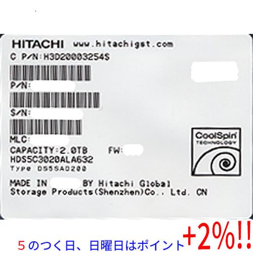 【５のつく日はポイント+3％！】【中古】HITACHI製HDD HDS5C3020ALA632 2T...