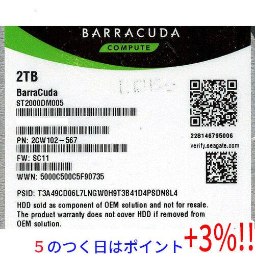 【５のつく日はポイント+3％！】【中古】SEAGATE製HDD ST2000DM005 2TB SA...