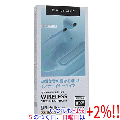 PGA ワイヤレスステレオイヤホン Premium Style PG-BTE12IE3BL ブルー