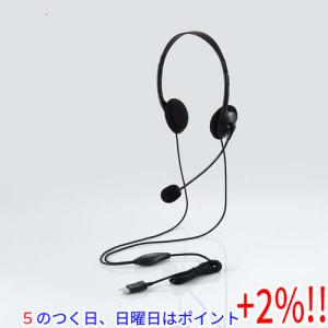 【５のつく日はポイント+3％！】ELECOM エレコム Type-C変換付き両耳オーバーヘッドセット HS-HP22UCBK｜excellar