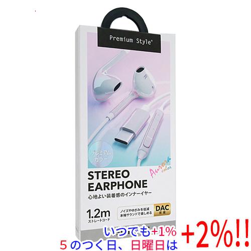 PGA USB Type-C ステレオイヤホン PG-ARSEIE2WH1