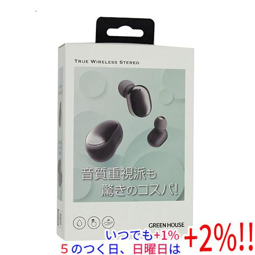 グリーンハウス 完全ワイヤレスイヤホン GH-TWSUA-BK ブラック