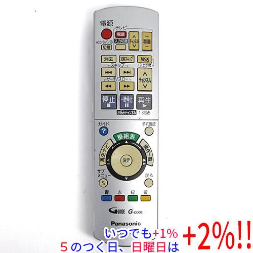 【中古】Panasonic DVDレコーダー「DIGA」用リモコン EUR7658YE0