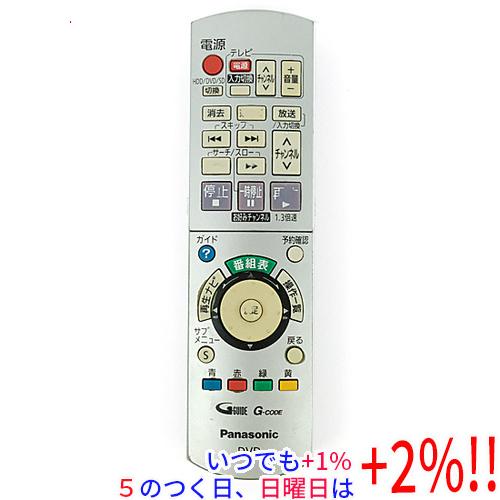 【中古】Panasonic DVDレコーダー「DIGA」用リモコン EUR7658YE0 本体いたみ