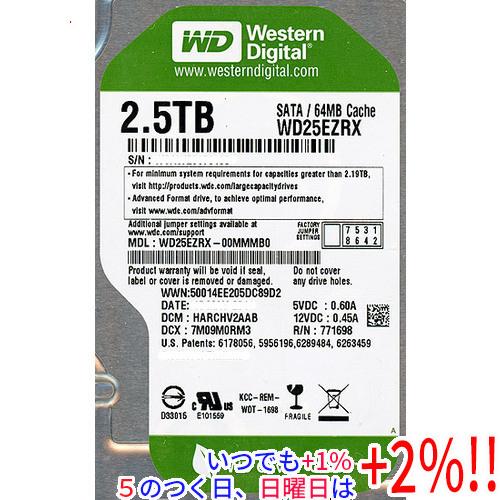 Western Digital製HDD WD25EZRX 2.5TB SATA600【いつでも+1％...