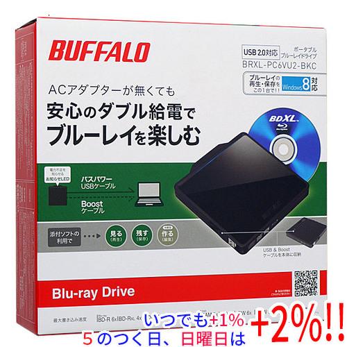 【中古】BUFFALO バッファロー 外付けブルーレイドライブ BRXL-PC6VU2-BKC 元箱...