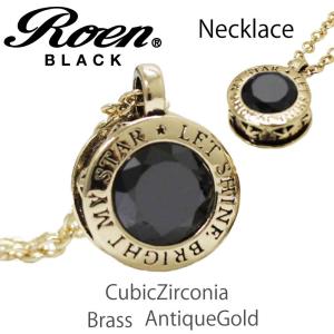 Roen Black ロエン アクセサリー メンズ ネックレス ペンダント 星 スター ゴールド シルバー キュービック ジルコニア リバーシブル