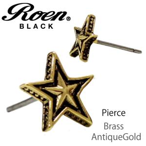 Roen Black ロエン アクセサリー メンズ ピアス 星 スター ゴールド ペア
