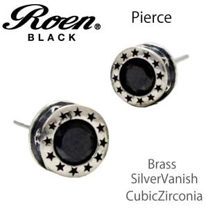 Roen Black ロエン アクセサリー メンズ ピアス 星 スター シルバー ブラック キュービック ジルコニア ペア