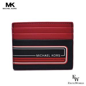 マイケルコース カードケース Michael Kors アウトレット メンズ 名刺入れ 36U0LKND2L ブラック レッド ブランド 名刺入れ｜excelworld