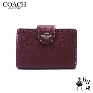 コーチ 財布 COACH アウトレット 二つ折り財布 L字ファスナー F6390 6390 VWN ワイン レディース ブランド｜excelworld