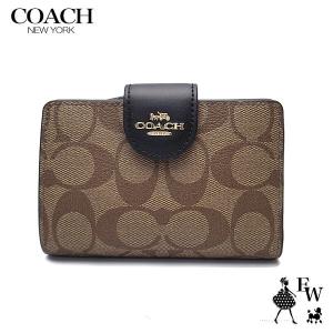 コーチ 財布 COACH アウトレット 二つ折り財布 C0082 IMCBI コーナージップ ミニ財布 カーキ ブラック レディース ブランド｜excelworld