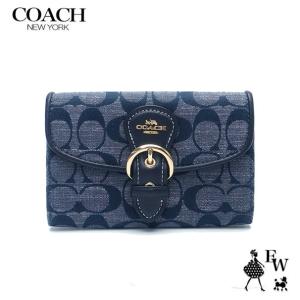 コーチ 財布 COACH アウトレット 二つ折り財布 C8308 IMDEI デニムマルチ レディース ブランド プレゼントにも