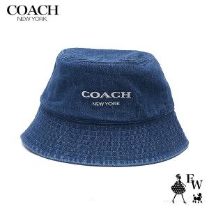 コーチ キャップ COACH アウトレット 帽子 バケットハット バケハ M Lサイズ　CH403 DEN デニム ブルー エクセルワールド  メンズ ブランド｜excelworld