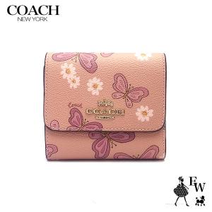 コーチ 財布 COACH アウトレット 三つ折り財布 CH606 IMTIV フラワー バタフライ 蝶 ピンクマルチ レディース ブランド プレゼントにも ウォレット｜excelworld