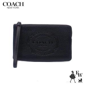 COACH コーチ アウトレット ポーチ ラージ コーナージップ リストレット CM242 IMBLK ブラック レディース ブランド プレゼントにも｜excelworld