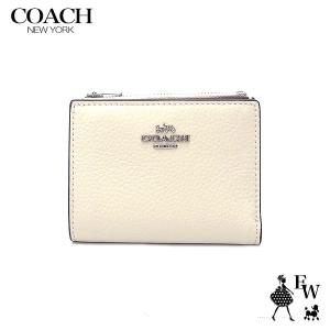 コーチ 財布 アウトレット COACH 二つ折り財布 人気のミニ財布 CM315 SVHA ペブルレザー チョーク 誕生日 ギフト プレゼントにも レディース ブランド｜excelworld