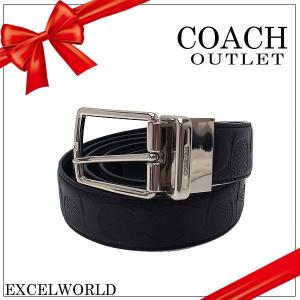 コーチ COACH アウトレット メンズ ベルト リバーシブル レザー F55158 BLK ブラック ベルトカット可能 ブランド プレゼントにも