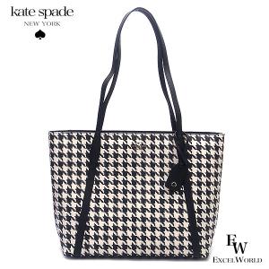 ケイトスペード バッグ kate spade アウトレット トートバッグ K9148 001 千鳥柄 PVC ブラックマルチ レディース ブランド ギフト プレゼント｜excelworld