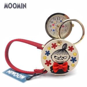 ムーミン 時計 レディース ベージュ MOOMIN ムーミン リトルミイ バックチャーム ルーペ付き時計 刺繍入り MOM008-4｜excelworld