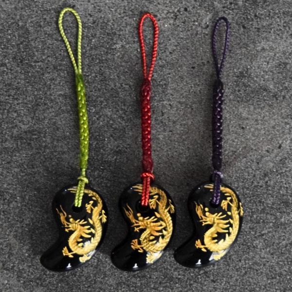 勾玉 ストラップ キット 天然石 お守り 作り 魔除け 厄除け 金 龍 開運