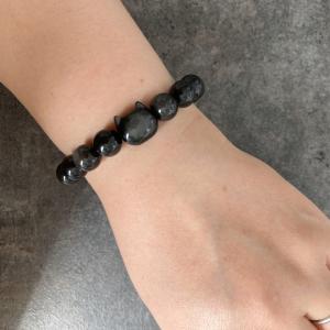 パワーストーン ブレスレット 魔除け 黒 猫 ...の詳細画像3
