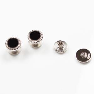 EXCY（エクシィ） オニキス カフス スタッド セット 純銀製 丸型日本製