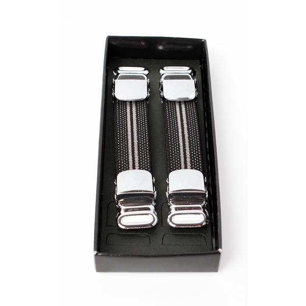 EXCY FORMAL  日本製シャツガーター ストライプ ブラック 簡単装着クリップ