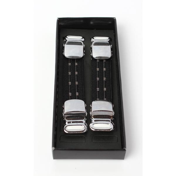 EXCY FORMAL  日本製シャツガーター フィルム柄 ブラック 簡単装着クリップ