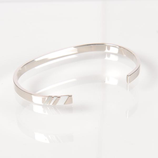 ブレスレット白蝶貝日本製  レジメンタル ホワイト バングル