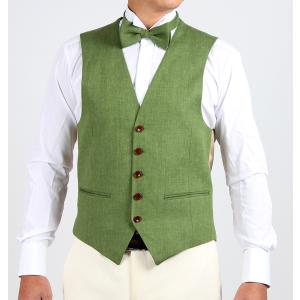 ベストセット EXCY FORMAL  リネン蝶タイ・チーフ・ベスト3点セット