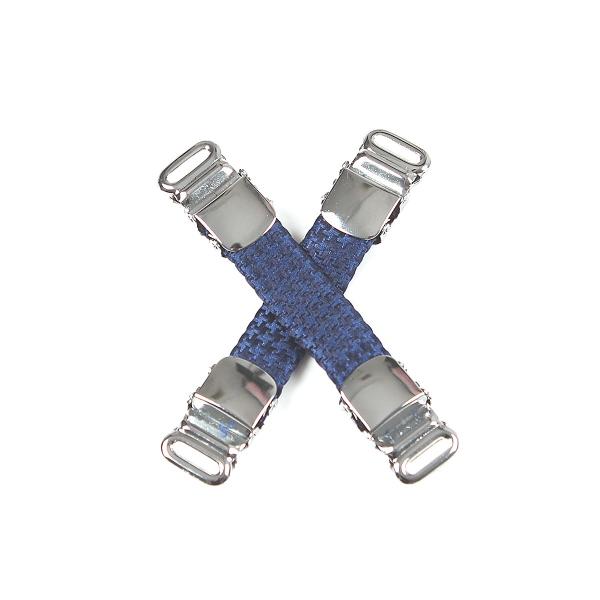 EXCY FORMAL  シャツガーター 千鳥格子 ネイビー 日本製