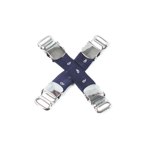 EXCY FORMAL  シャツガーター ペイズリー ネイビー 日本製