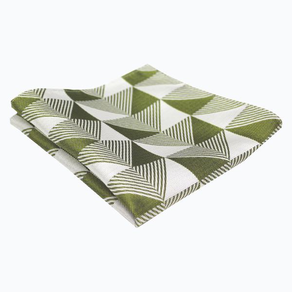 ポケットチーフ VANNERSシルク グリーン幾何学模様