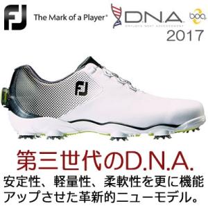 FOOTJOY(フットジョイ) D.N.A Boa 2017 メンズ ゴルフシューズ 53332 ホワイト/ブラック (W) *** =