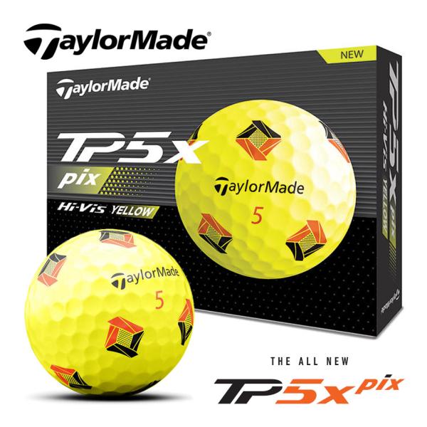 日本全国送料無料 テーラーメイド TP5x Pix 2024 イエロー ゴルフ ボール 1ダース(1...