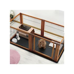 リッチェル　ペット 木製3WAYサークル 6面70H 小〜中型犬用 （＊4t車以外での配送不可＊1F...