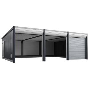 イナバガレージ　デザイナーズガレージ　アルシア　DR-3157JPB-3（ジャンボ/一般型/TypeB）　追加棟（2台目以降収納タイプ）（基本棟+2棟）