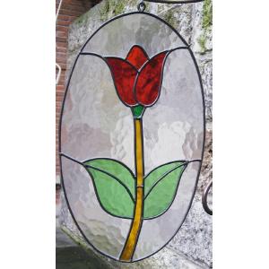 アンティークガラス ステンドグラス 窓 ドア パネル rose ローズ 薔薇