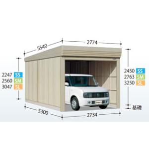 タクボ物置　ガレージ倉庫　ベルフォーマ　SS-S2753（多雪型・標準屋根）　高さ2450