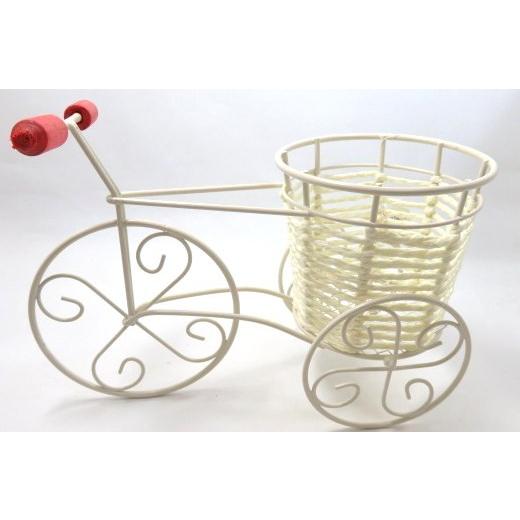 インテリアPOT　インテリアポット　ポット　ガーデンオーナメント　自転車ポット　白