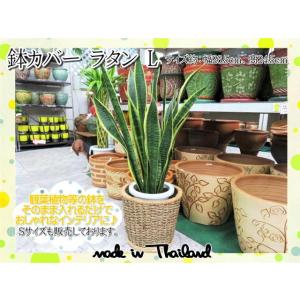 鉢カバー　プランターカバー　ラタン L　カゴ　天然素材　おしゃれ　インテリア