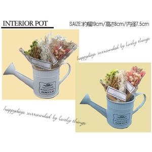 ジョーロ型ブリキPOT小　ブリキ缶　ブリキプランター　ブリキポット　ナチュラル　おしゃれ　植木鉢　鉢...