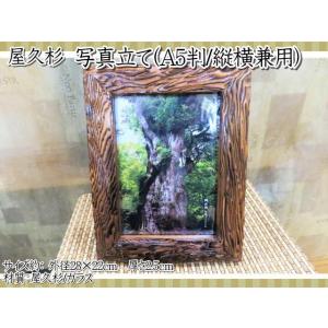 屋久杉　雑貨　ヤキ　大　写真立て　縦横兼用　A5判　フォトフレーム　フォトスタンド　長寿　お祝い　ギ...
