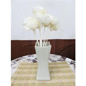 花瓶　花器　フラワーベース　陶器　白　オフホワイト　22.5ｃｍ　シンプル　ナチュラル