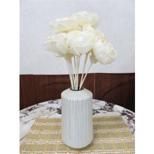 花瓶 花器 フラワーベース 陶器 白  ブラウン 幅11ｃｍ 高さ21ｃｍ シンプル ナチュラル イ...