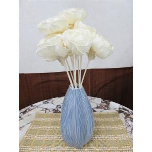 花瓶　花器　フラワーベース　陶器　青　ブルー　23ｃｍ　シンプル　ナチュラル｜exmart