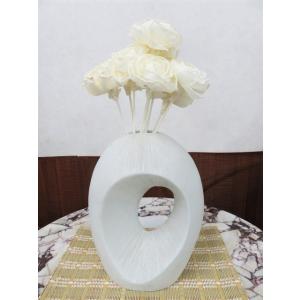 花瓶　花器　フラワーベース　陶器　白　オフホワイト　32ｃｍ　シンプル　ナチュラル