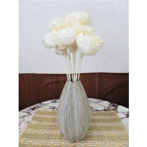 花瓶 花器 フラワーベース 陶器 ホワイト ブラウン 幅12ｃｍ 高さ23ｃｍ シンプル ナチュラル...